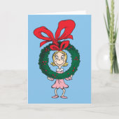 Dr. Seuss Cindy-Lou Who - Wreath Feestdagen Kaart (Voorkant)