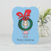 Dr. Seuss Cindy-Lou Who - Wreath Feestdagenkaart (Staand voorkant)