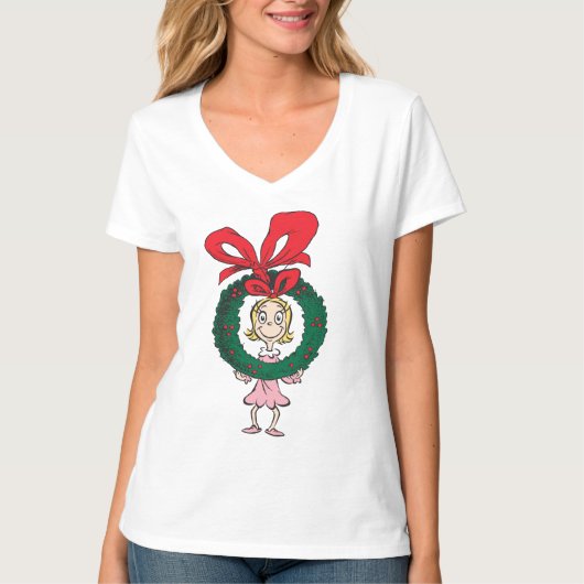 Dr. Seuss Cindy-Lou Who - Wreath T-shirt (Voorkant)