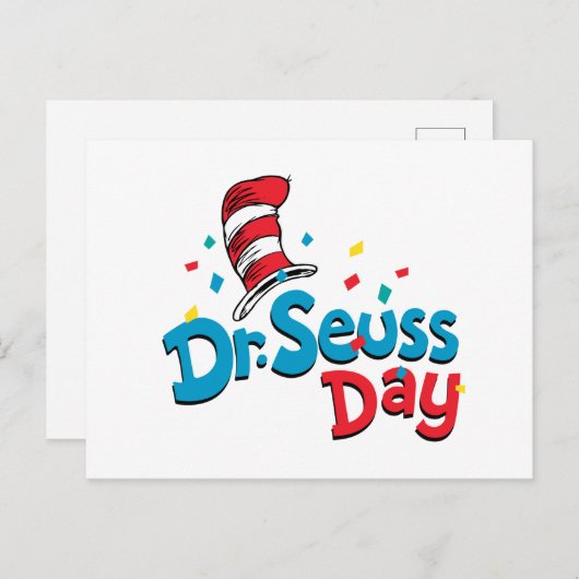 Dr. Seuss-dag | Confetti Briefkaart (Voorkant / Achterkant)