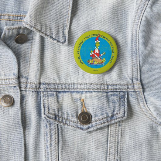 Dr. Seuss | De Grinch | Kerst Braden Beest Ronde Button 5,7 Cm (In situ)