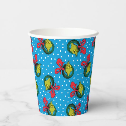 Dr. Seuss | De Grinch | Kerstvormig patroon Papieren Bekers (Achterkant)