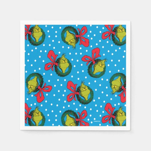 Dr. Seuss | De Grinch | Kerstvormig patroon Servet (Voorkant)