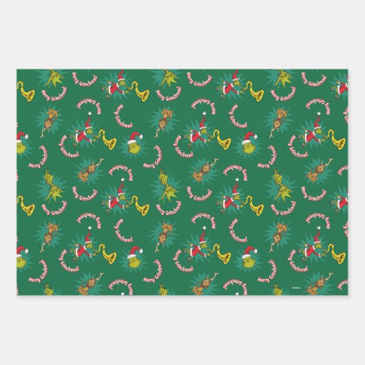 Dr. Seuss | De Grinch | Merry Grinchmas Pattern Inpakpapier Vel (Voorkant)