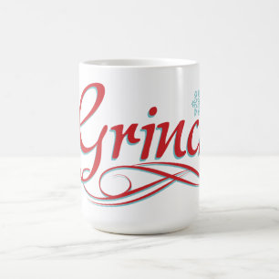 Dr. Seuss   De Grinch - Rode en Blauwe Script Koffiemok