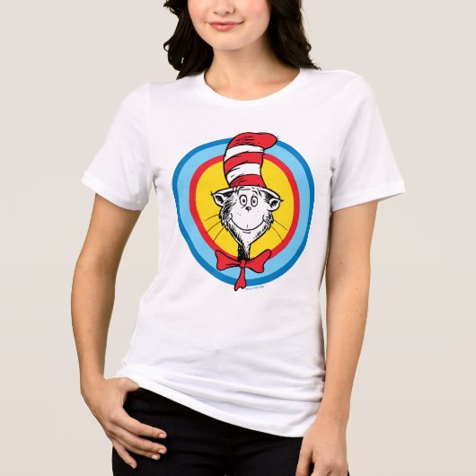 Dr. Seuss | De Hoed van de Kat Hoofd Grafisch Tri-Blend Shirt (Voorkant)