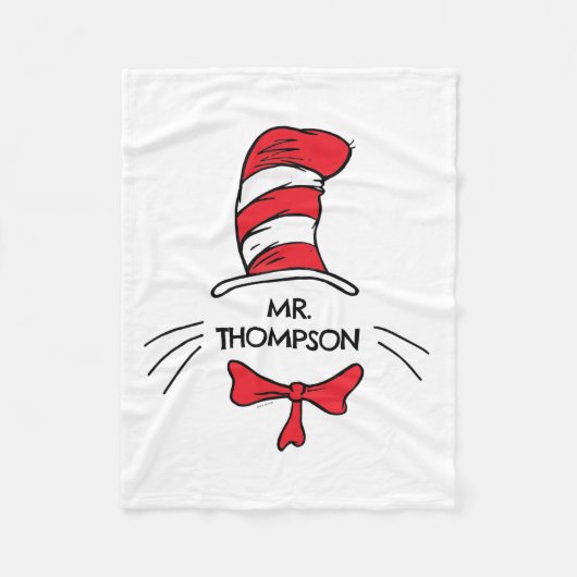 Dr. Seuss | De Kat in de Hoed Aangepaste naam lera Fleece Deken (Voorkant)