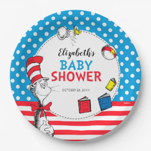Dr. Seuss - De Kat in de Hoed Baby Shower Papieren Bordje