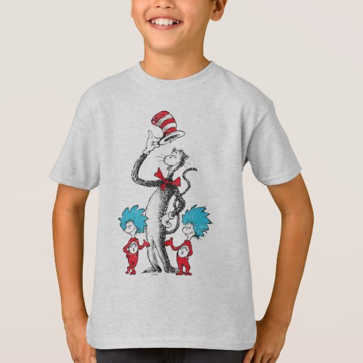 Dr. Seuss | De Kat in de Hoed, Ding 1 & Ding 2 T-shirt (Voorkant)