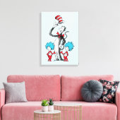Dr. Seuss | De Kat in de Hoed, Ding Een & Ding Twe Canvas Afdruk (Insitu (Woonkamer))