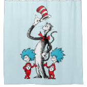 Dr. Seuss | De Kat in de Hoed, Ding Een & Ding Twe Douchegordijn (Voorkant)