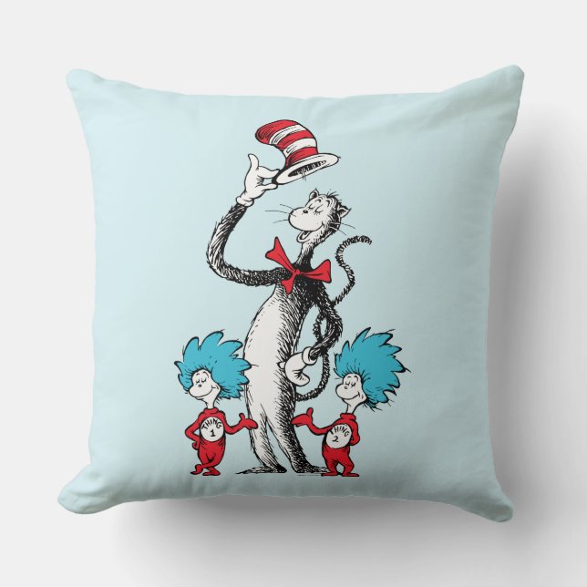 Dr. Seuss | De Kat in de Hoed, Ding Een & Ding Twe Kussen (Voorkant)
