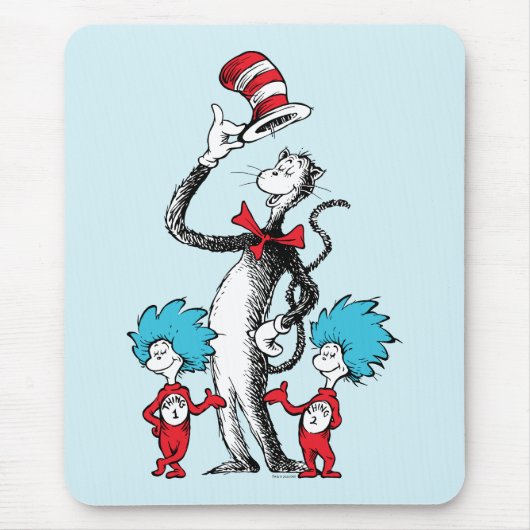 Dr. Seuss | De Kat in de Hoed, Ding Een & Ding Twe Muismat (Voorkant)