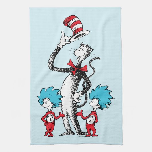 Dr. Seuss | De Kat in de Hoed, Ding Een & Ding Twe Theedoek (Verticaal)