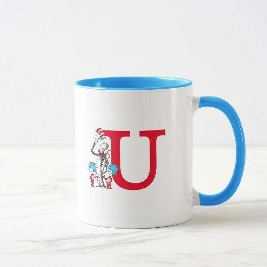 Dr. Seuss De Kat in de Hoed, Ding Een Monogram U Mok (Rechts)