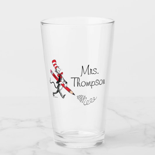 Dr. Seuss | De Kat in de Hoed Geschreven Naam Glas (Voorkant)