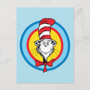 Dr. Seuss De Kat in de Hoed Hoofd Grafisch Briefkaart