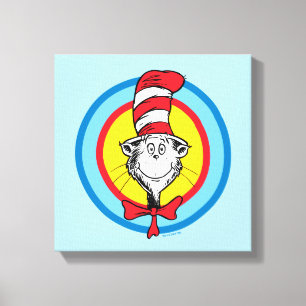 Dr. Seuss De Kat in de Hoed Hoofd Grafisch Canvas Afdruk