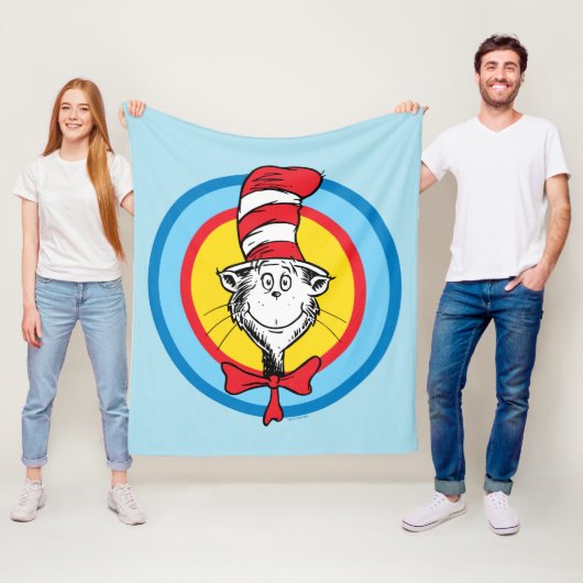 Dr. Seuss | De Kat in de Hoed Hoofd Grafisch Fleece Deken (In situ)