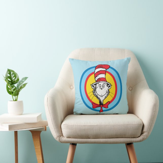 Dr. Seuss | De Kat in de Hoed Hoofd Grafisch Kussen (Stoel)