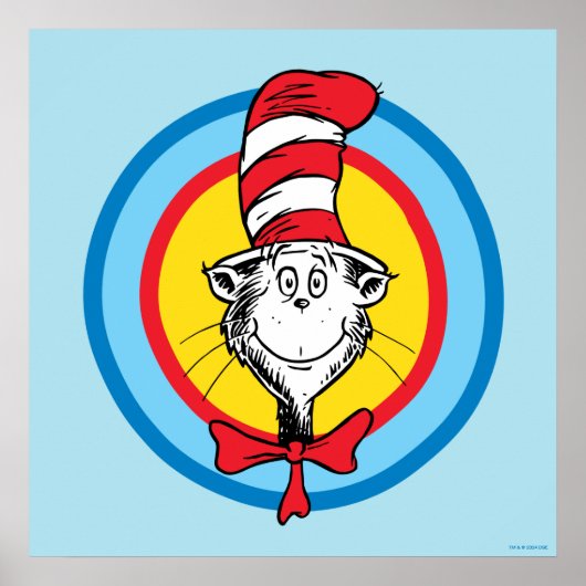 Dr. Seuss | De Kat in de Hoed Hoofd Grafisch Poster (Voorkant)