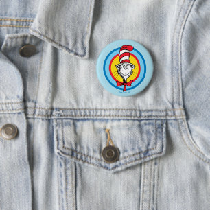 Dr. Seuss De Kat in de Hoed Hoofd Grafisch Ronde Button 5,7 Cm