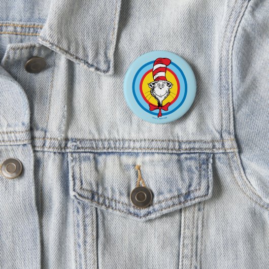 Dr. Seuss | De Kat in de Hoed Hoofd Grafisch Ronde Button 5,7 Cm (In situ)