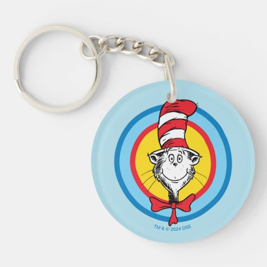 Dr. Seuss | De Kat in de Hoed Hoofd Grafisch Sleutelhanger (Voorkant)