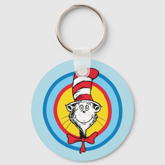 Dr. Seuss | De Kat in de Hoed Hoofd Grafisch Sleutelhanger (Voorkant)