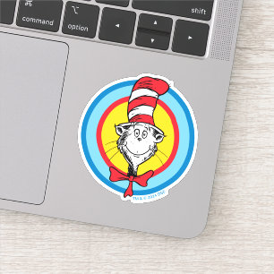 Dr. Seuss   De Kat in de Hoed Hoofd Grafisch Sticker
