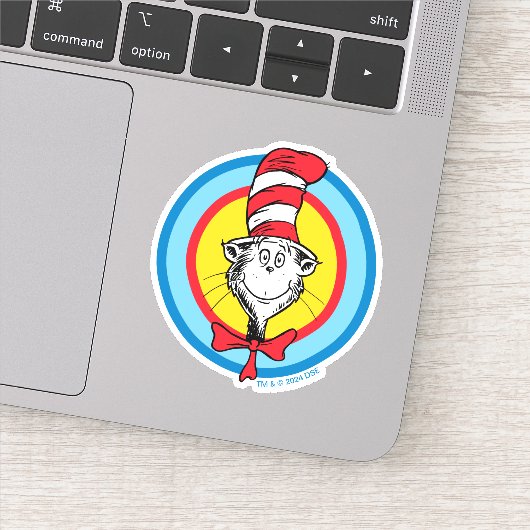 Dr. Seuss | De Kat in de Hoed Hoofd Grafisch Sticker (Detail)