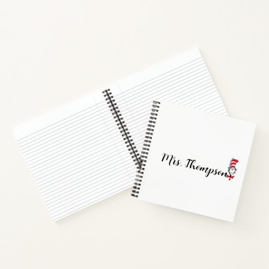 Dr. Seuss | De Kat in de Hoed Icoon Aangepaste Naa Notitieboek (Binnen)