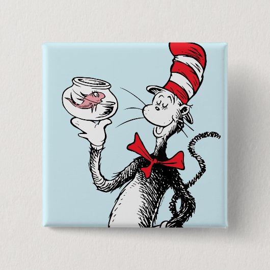 Dr. Seuss | De Kat in de Hoed & Krinklebine Vierkante Button 5,1 Cm (Voorkant)