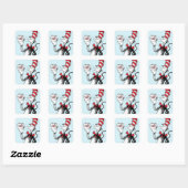 Dr. Seuss | De Kat in de Hoed & Krinklebine Vierkante Sticker (Vel)