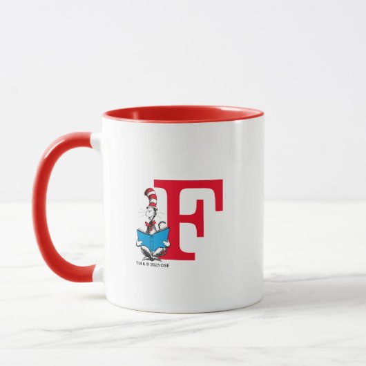 Dr. Seuss De Kat in de Hoed - Lezen Monogram F Mok (Links)