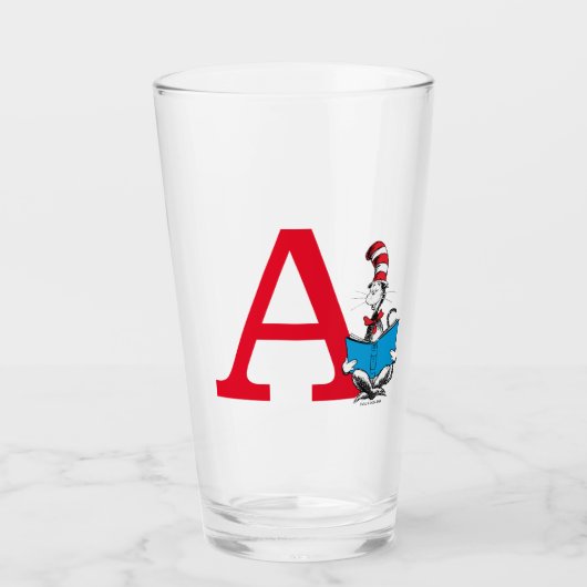 Dr. Seuss De Kat in de Hoed - Lezen Monogram Glas (Voorkant)