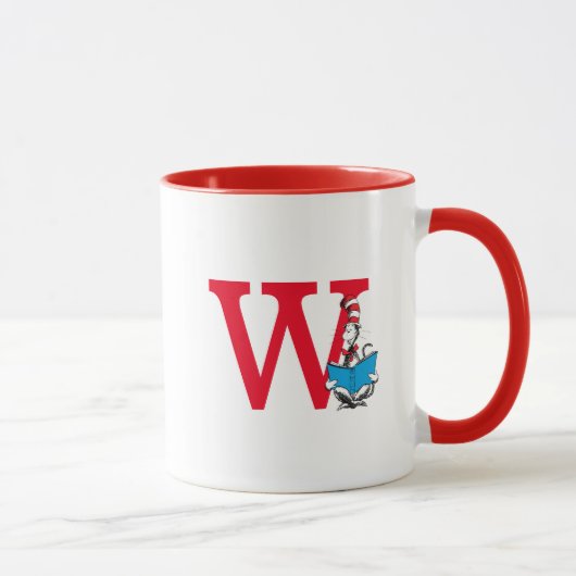 Dr. Seuss De Kat in de Hoed - Lezen Monogram W Mok (Rechts)