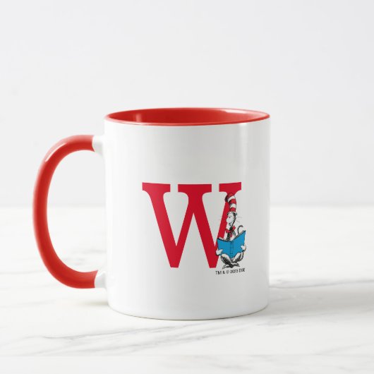Dr. Seuss De Kat in de Hoed - Lezen Monogram W Mok (Links)