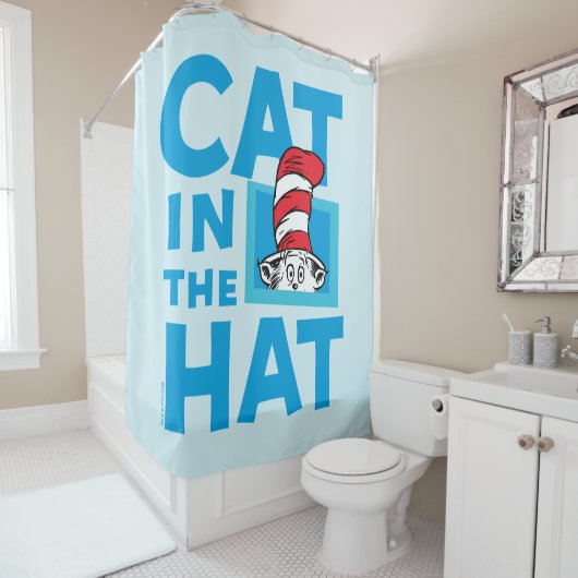 Dr. Seuss | De Kat in de Hoed Logo Douchegordijn (In situ)