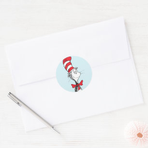 Dr. Seuss De Kat in de Hoed Staat Fier Overeind Ronde Sticker