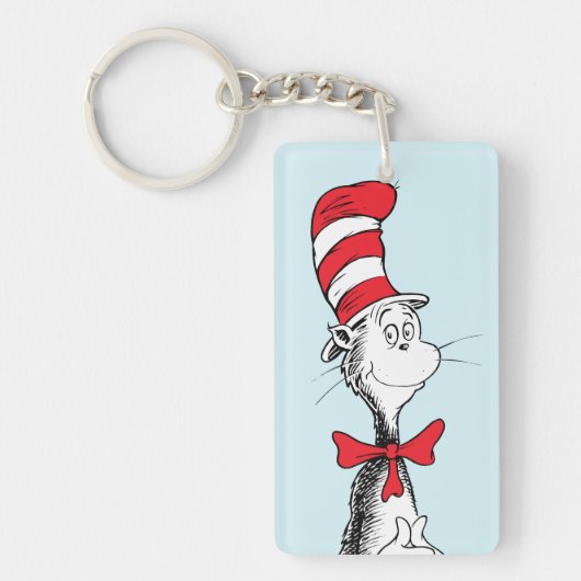 Dr. Seuss De Kat in de Hoed Staat Fier Overeind Sleutelhanger (Voorkant)