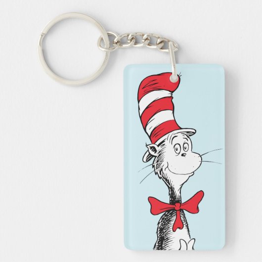 Dr. Seuss De Kat in de Hoed Staat Trots Sleutelhanger (Voorkant)