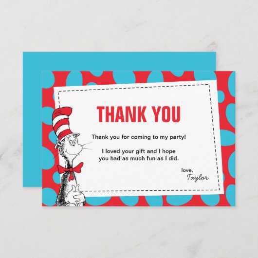 Dr. Seuss | De Kat in de Hoed Verjaardag Bedankt (Voorkant / Achterkant)