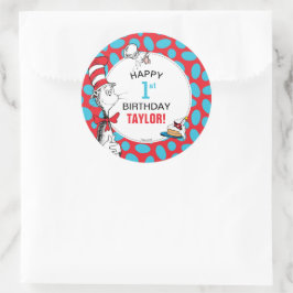Dr. Seuss | De Kat in de Hoed Verjaardag Ronde Sticker