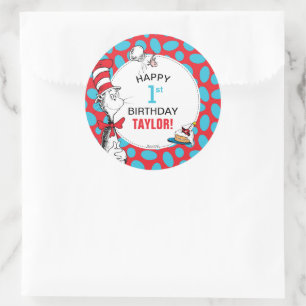 Dr. Seuss De Kat in de Hoed Verjaardag Ronde Sticker