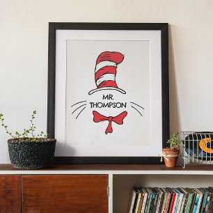 Dr. Seuss   De kat in de Pet Aangepaste leraarsnaa Poster
