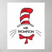 Dr. Seuss | De kat in de Pet Aangepaste leraarsnaa Poster (Voorkant)