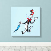 Dr. Seuss | De Kat met de Hoed Paraplu Wandelweg Canvas Afdruk (Insitu (Houten vloer))