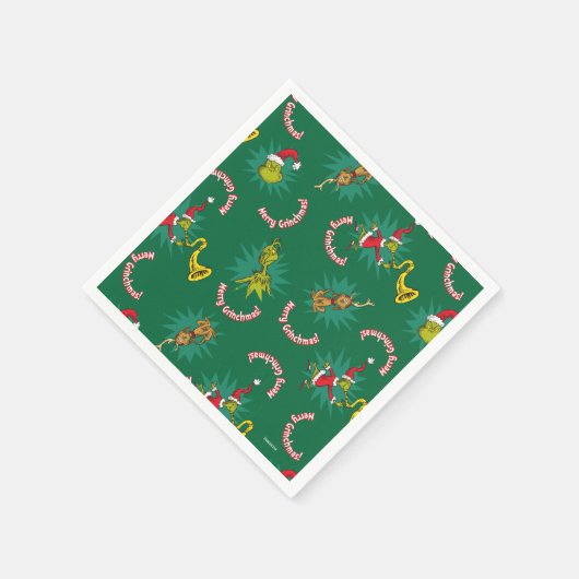 Dr. Seuss| De knuppel| Merry Grinchmas Pattern Servet (Hoek)