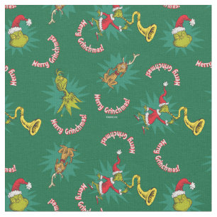 Dr. Seuss  De knuppel  Merry Grinchmas Pattern Stof